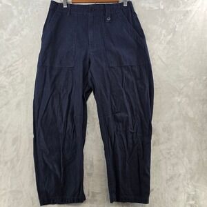 Porter James Sports Fatigue Pants Mens Medium Navy Blue Drawstring Trousers